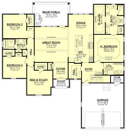 Main Floor Plan for House Plan #041-00125