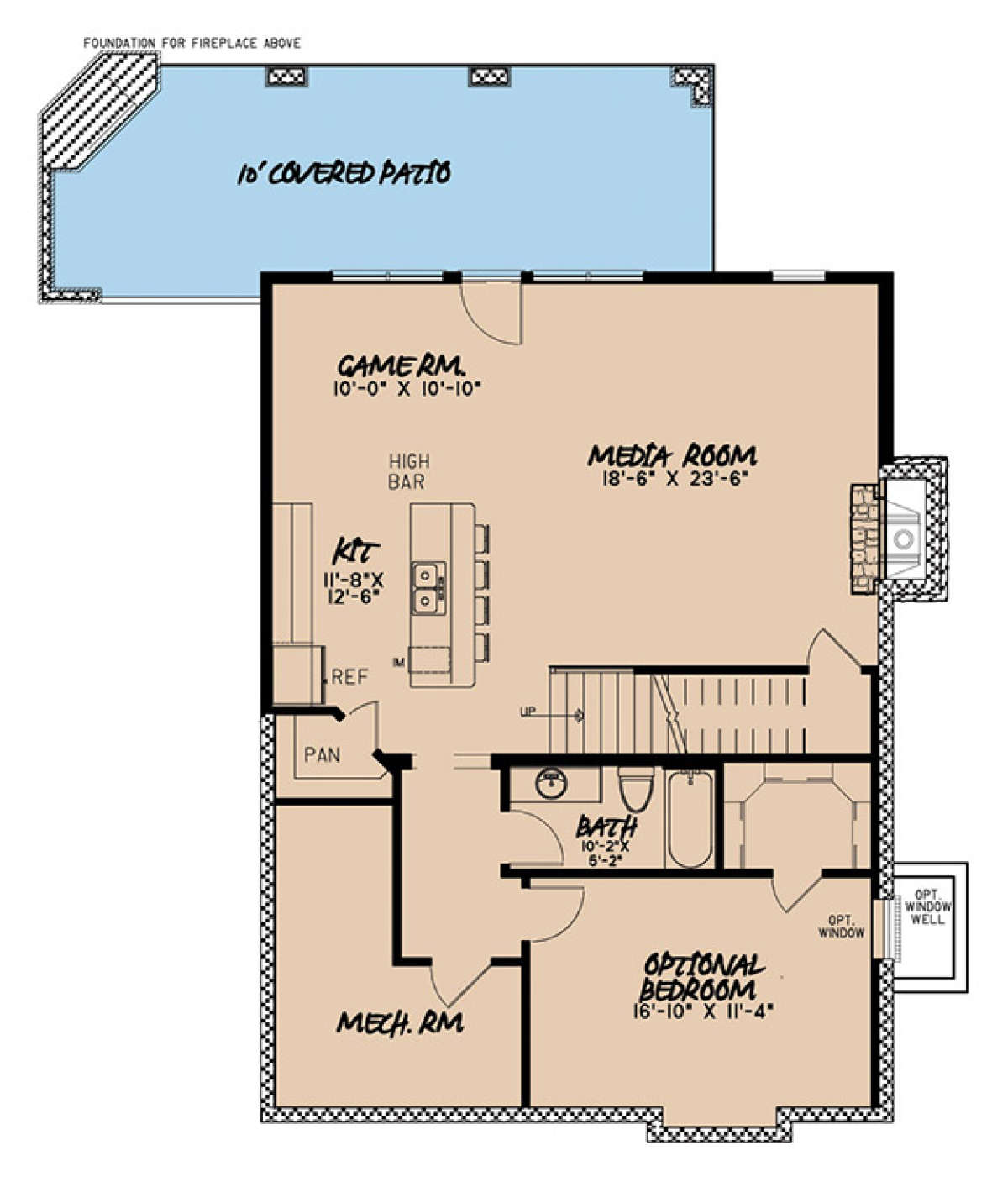 Lower Floor Plan for House Plan #8318-00010