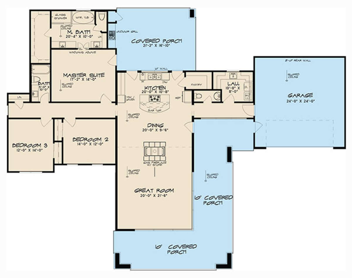 Main Floor Plan for House Plan #8318-00012