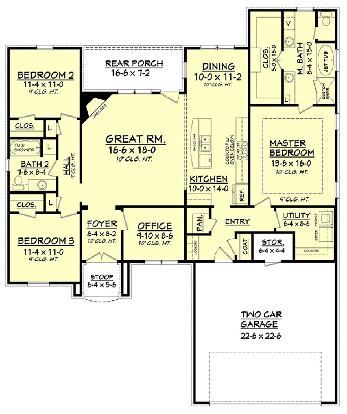 Main Floor Plan for House Plan #041-00126