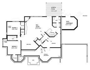 Basement Floor Plan for House Plan #036-00210