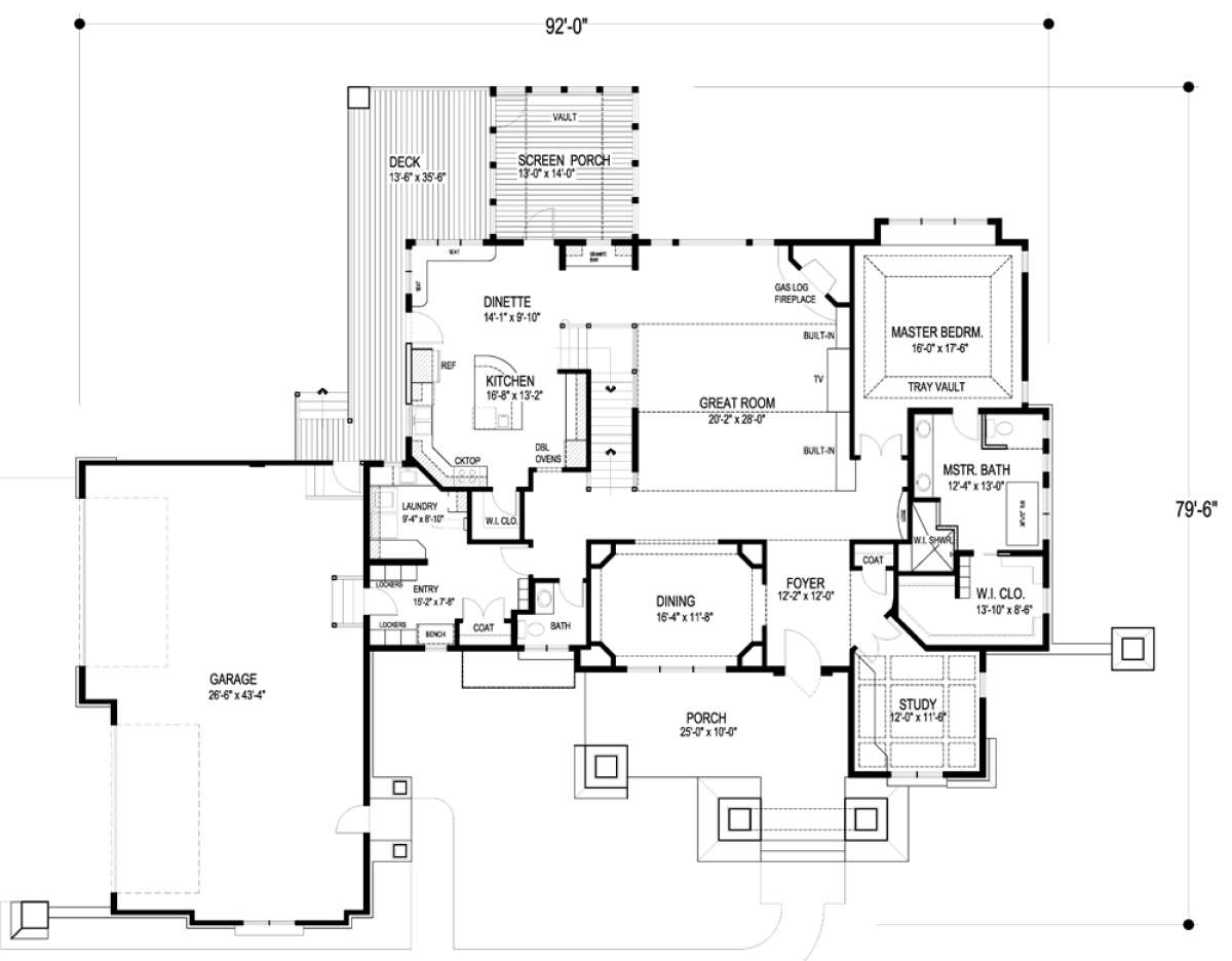 Main Floor Plan for House Plan #036-00211
