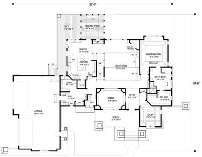 Main Floor Plan for House Plan #036-00211