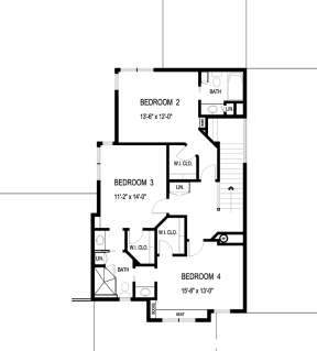 Upper Floor Plan for House Plan #036-00211