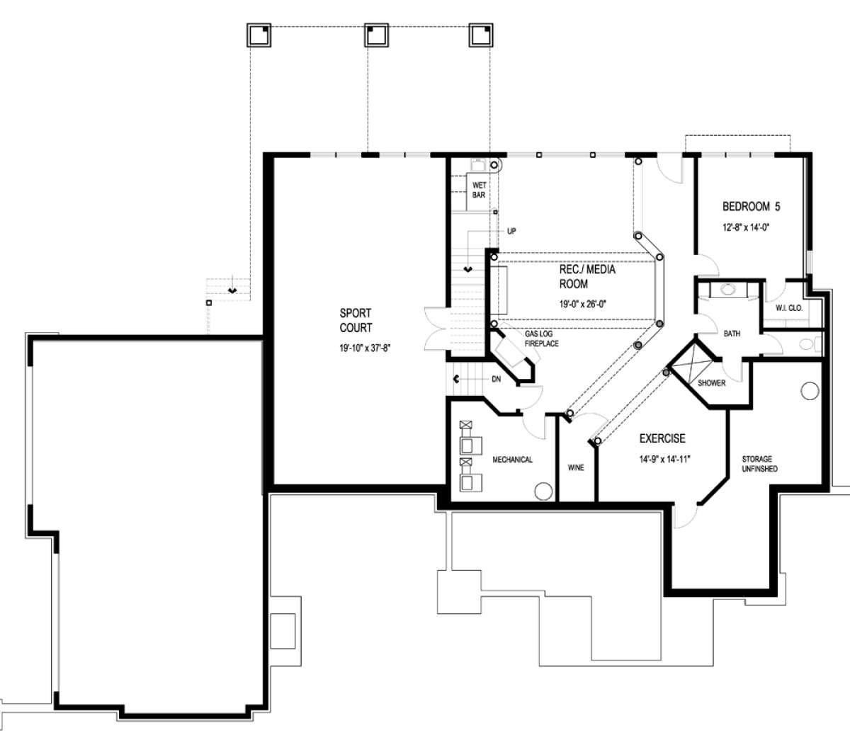 Basement Floor Plan for House Plan #036-00211