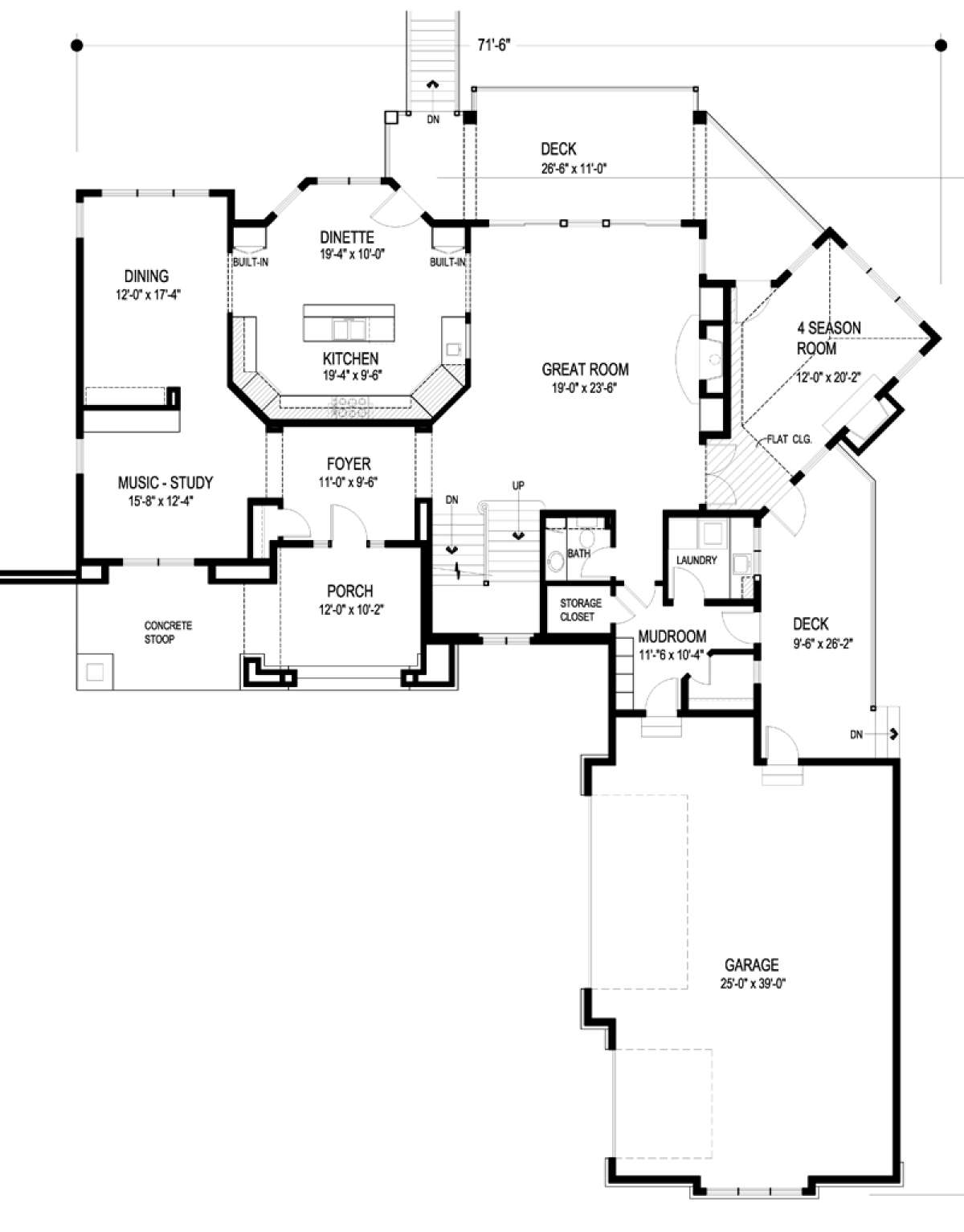 Main Floor Plan for House Plan #036-00212