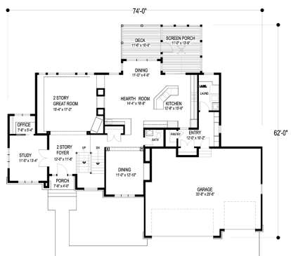Main Floor Plan for House Plan #036-00214