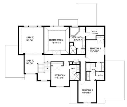 Upper Floor Plan for House Plan #036-00214