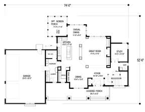 Main Floor Plan for House Plan #036-00216