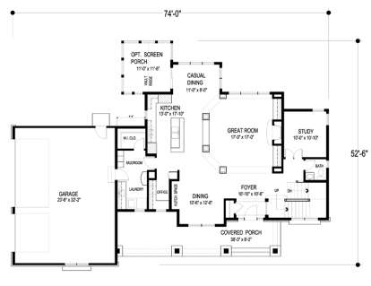 Main Floor Plan for House Plan #036-00216