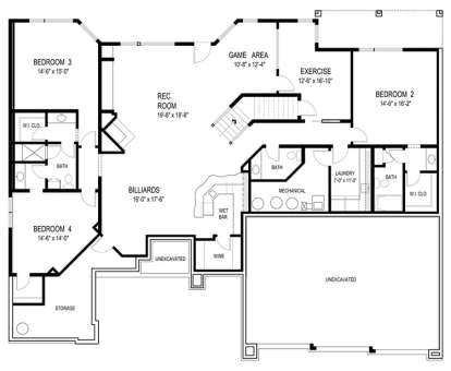Basement Floor Plan  for House Plan #036-00220