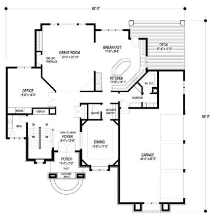 Main Floor Plan for House Plan #036-00222