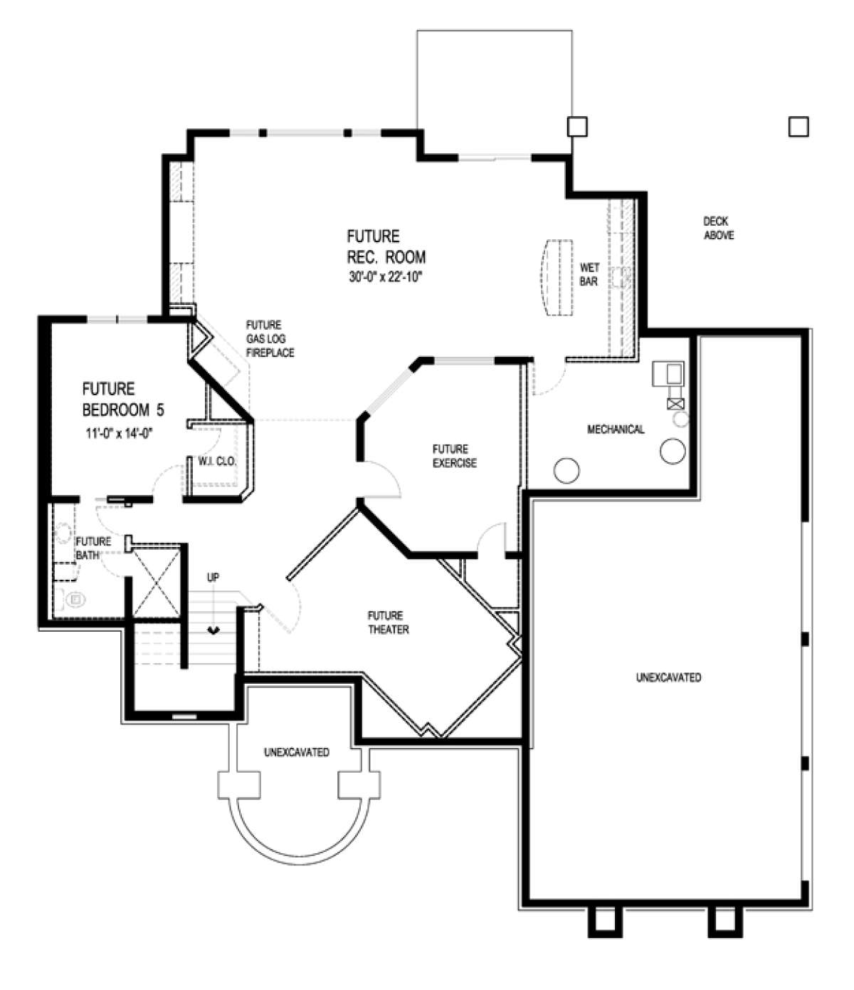 Basement Floor Plan for House Plan #036-00222