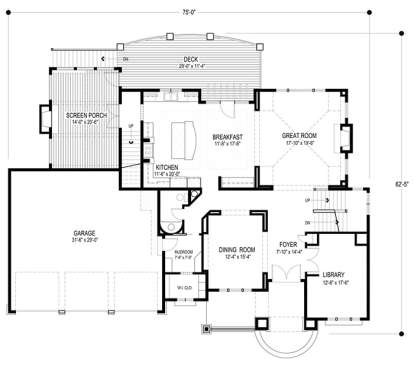 Main Floor Plan for House Plan #036-00223