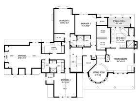 Upper Floor Plan for House Plan #036-00224