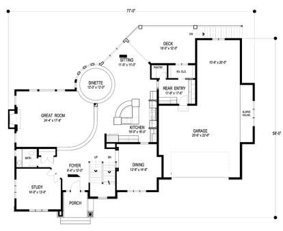 Main Floor Plan for House Plan #036-00225