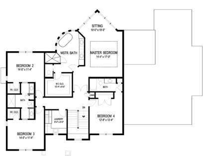 Upper Floor Plan for House Plan #036-00225