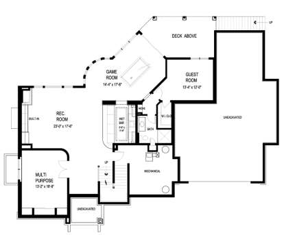 Basement Floor Plan for House Plan #036-00225
