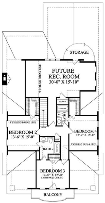 Upper Floor Plan for House Plan #7922-00231