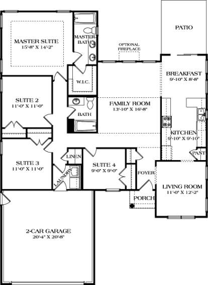 Main Floor Plan for House Plan #3323-00586
