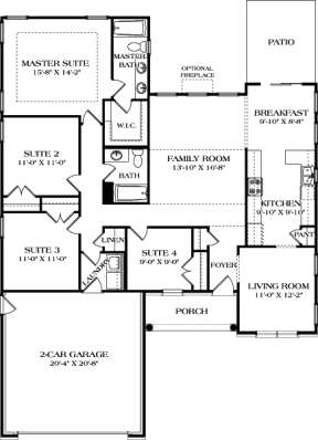 Main Floor Plan for House Plan #3323-00588