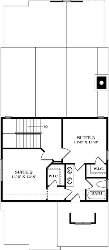 Upper Floor Plan for House Plan #3323-00589