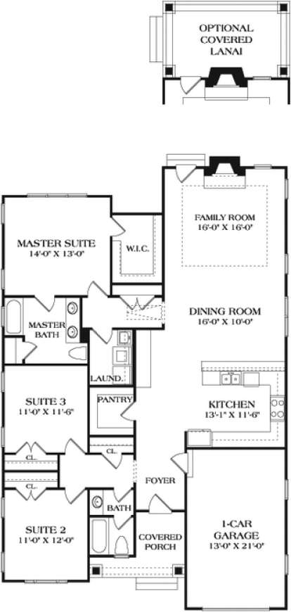 Main Floor Plan for House Plan #3323-00590