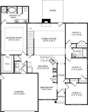 Main Floor Plan for House Plan #3323-00591