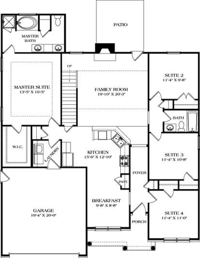 Main Floor Plan for House Plan #3323-00593