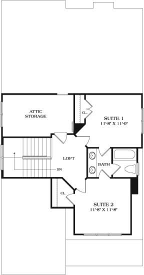 Upper Floor Plan for House Plan #3323-00594