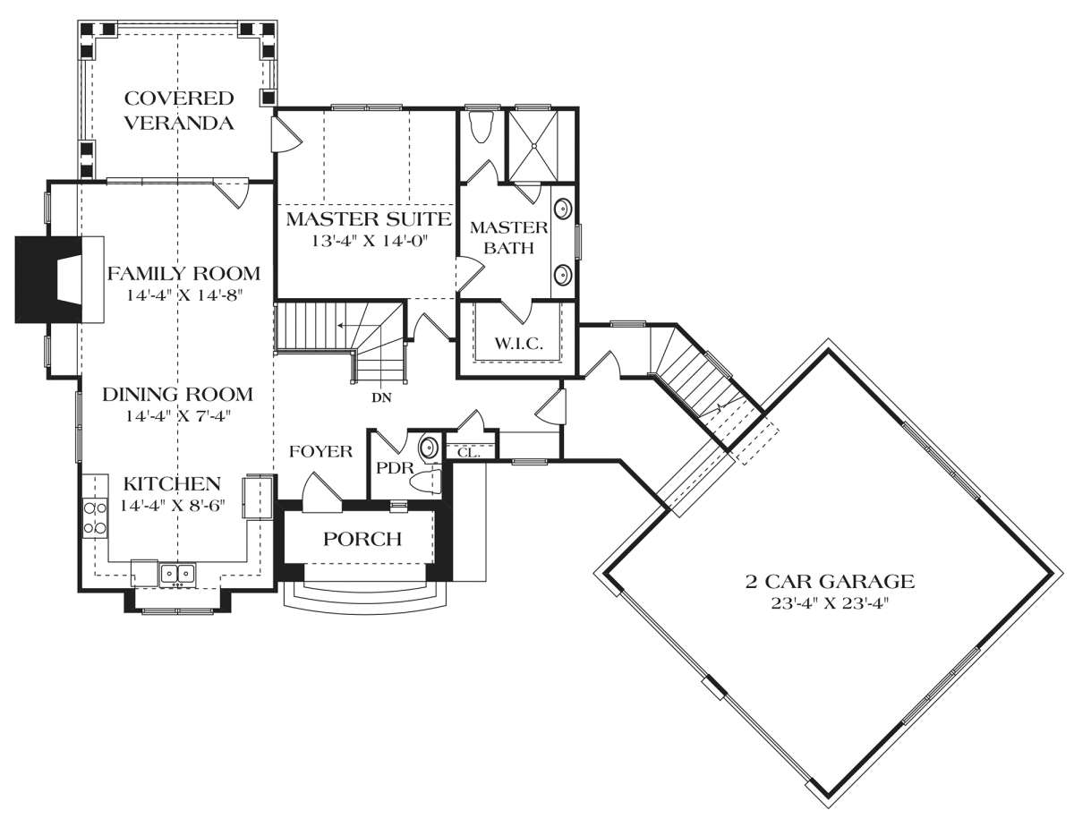 Main Floor Plan for House Plan #3323-00597