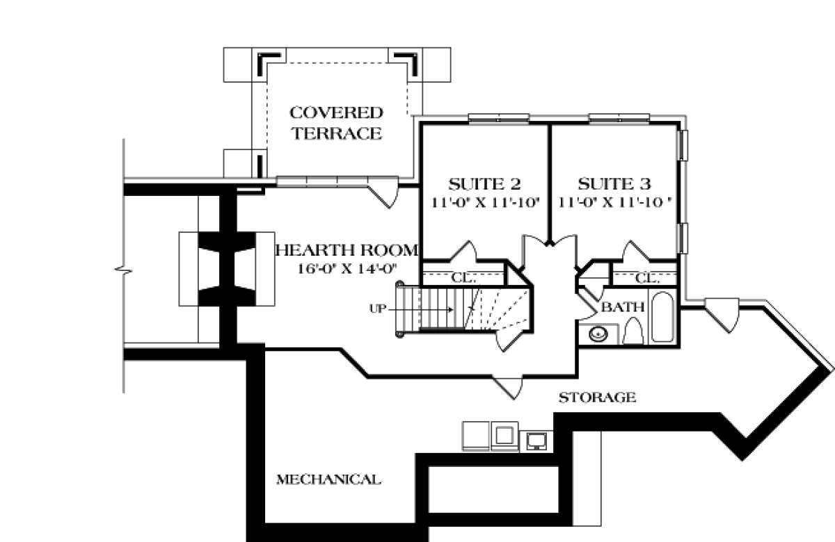 Basement Floor Plan for House Plan #3323-00597