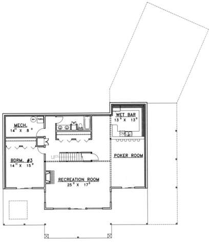 Basement Floor for House Plan #039-00368