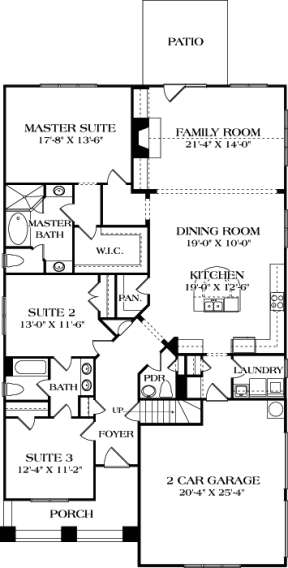 Main Floor Plan for House Plan #3323-00599