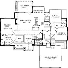 Main Floor Plan for House Plan #3323-00600