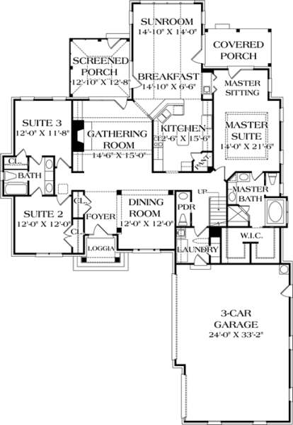 Main Floor Plan for House Plan #3323-00601