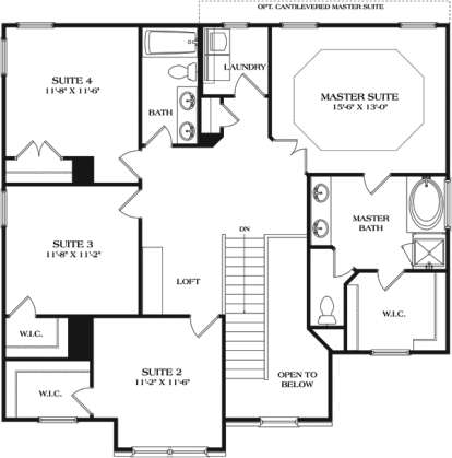 Upper Floor Plan for House Plan #3323-00603