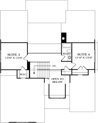 Upper Floor Plan for House Plan #3323-00608