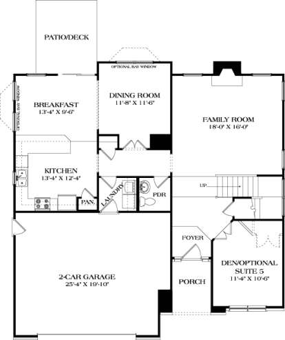 Main Floor Plan for House Plan #3323-00613