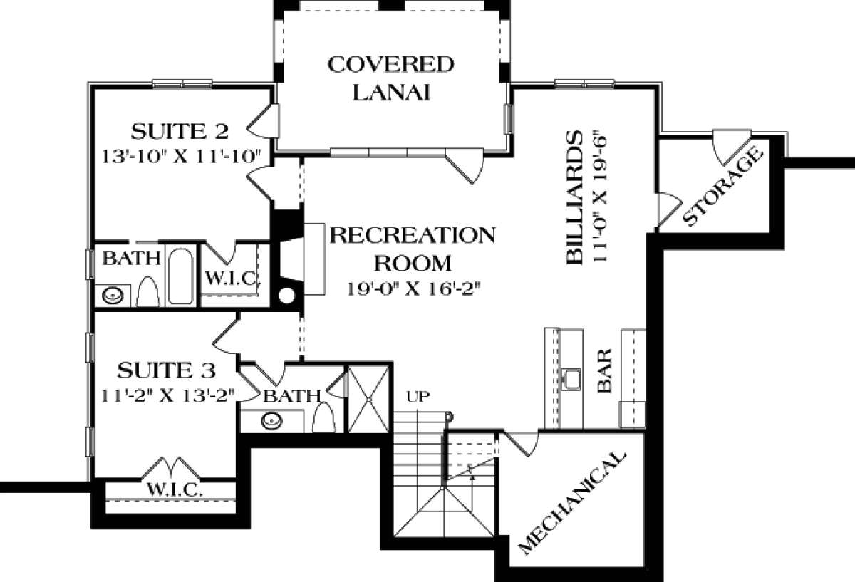 Basement Floor Plan  for House Plan #3323-00615