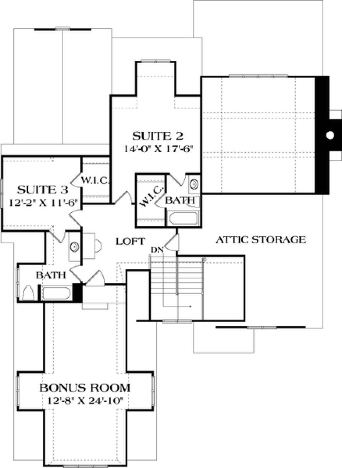 Upper Floor Plan for House Plan #3323-00616