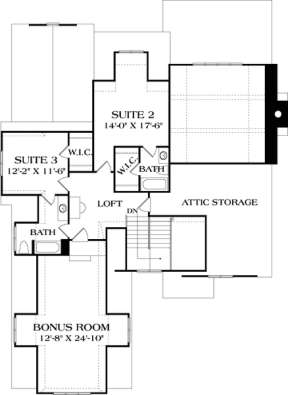Upper Floor Plan for House Plan #3323-00617