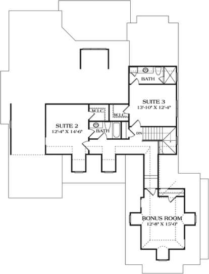 Upper Floor Plan for House Plan #3323-00618