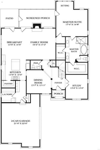 Main Floor Plan for House Plan #3323-00619