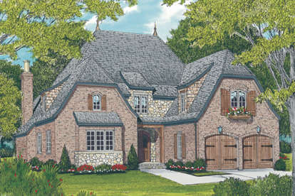 European House Plan #3323-00620 Elevation Photo