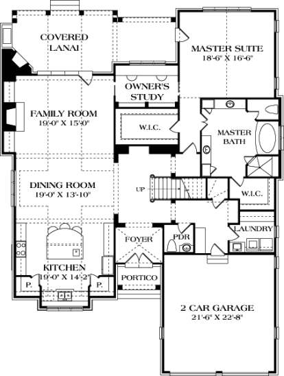 Main Floor Plan for House Plan #3323-00620