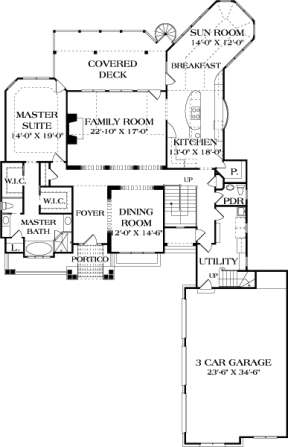 Main Floor Plan for House Plan #3323-00622