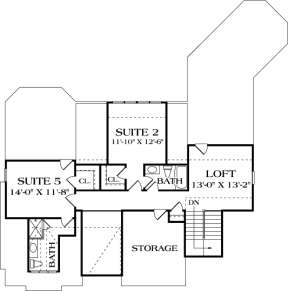 Upper Floor Plan for House Plan #3323-00622