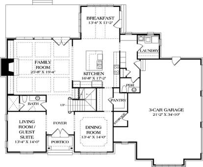 Main Floor Plan for House Plan #3323-00624