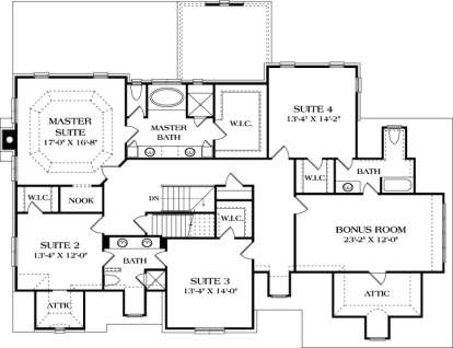 Upper Floor Plan for House Plan #3323-00624